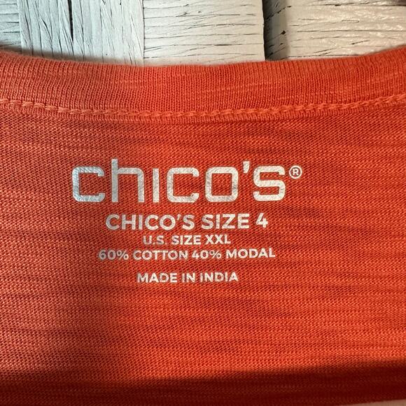 Chico’s womens long sleeve T shirts henley V-neck lightweight casual plus size - Picture 5 of 9